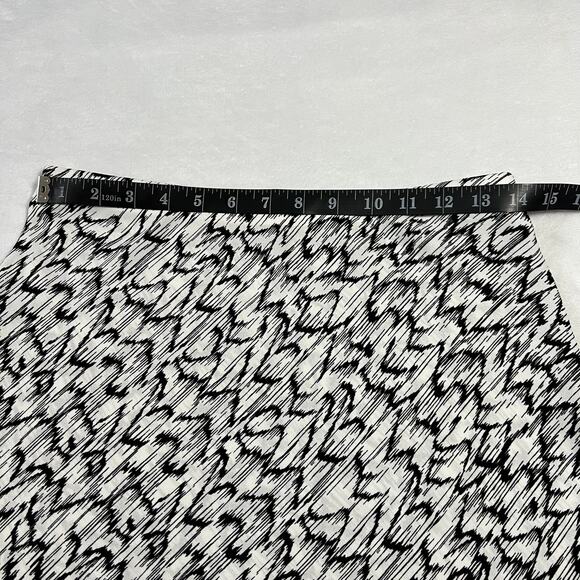 Halogen Bias Cut A-Line Midi Skirt Size Small Abstract Print Preppy Office Light - Picture 8 of 9
